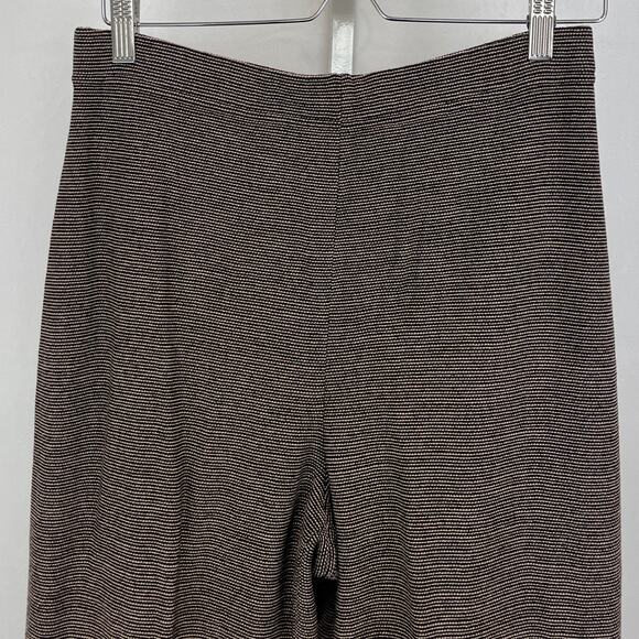 ST. JOHN Collection Marie Gray Striped Knit Pants Pull On Brown Black Size 10 - Picture 4 of 9